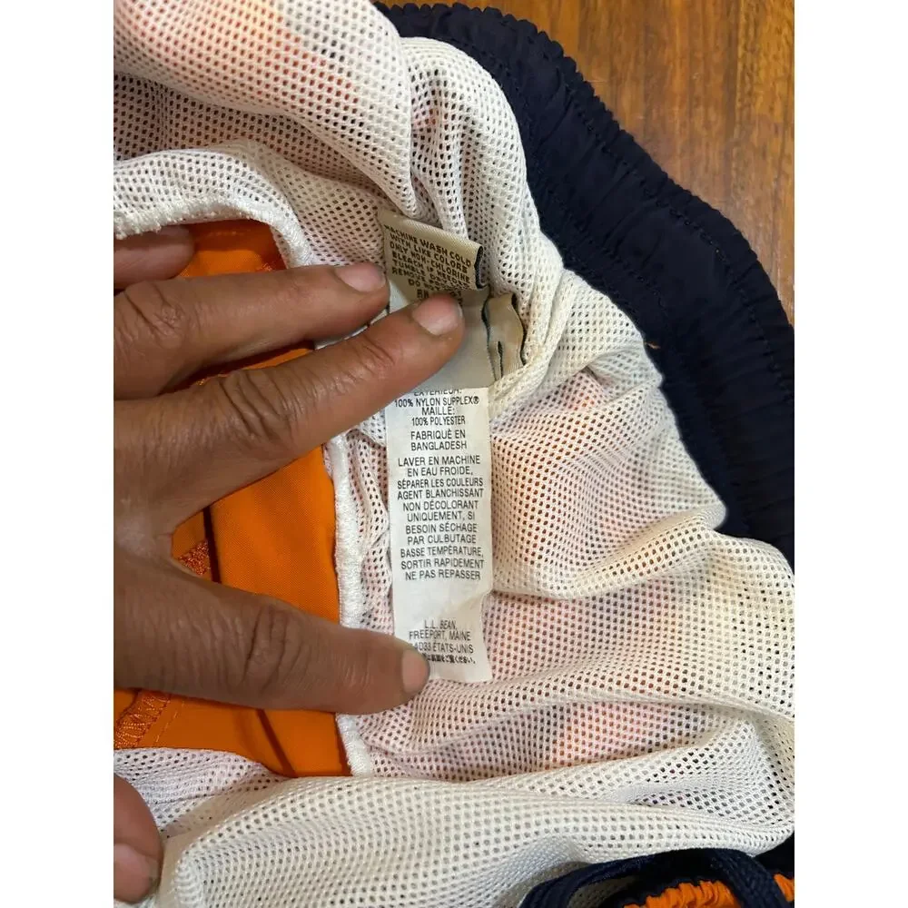 Orange L.L. Bean Cargo Mesh-Lined Swim Trunks | Water Shorts‎ - (Men's L)